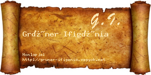 Grüner Ifigénia névjegykártya